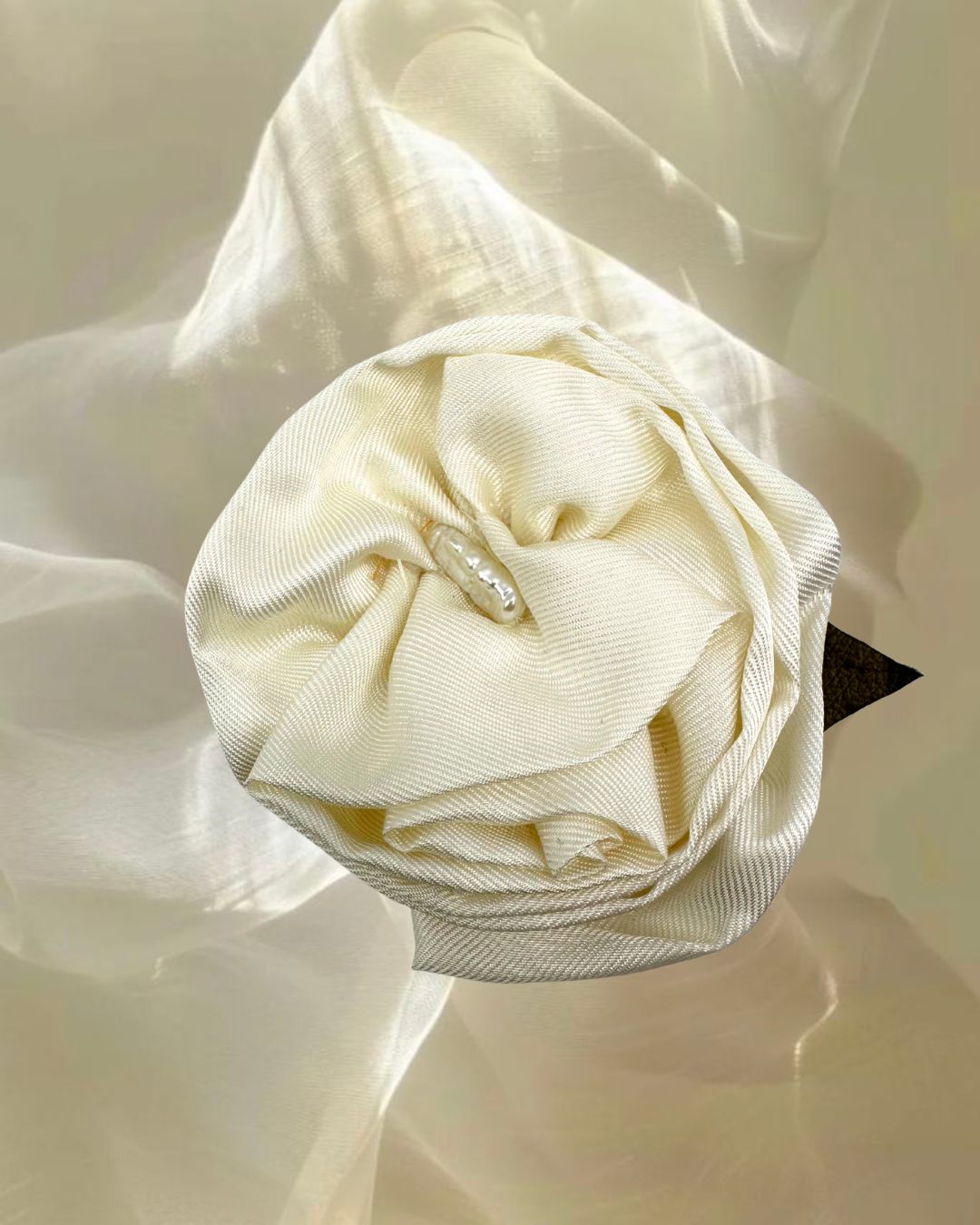 hand-sewn flower brooch