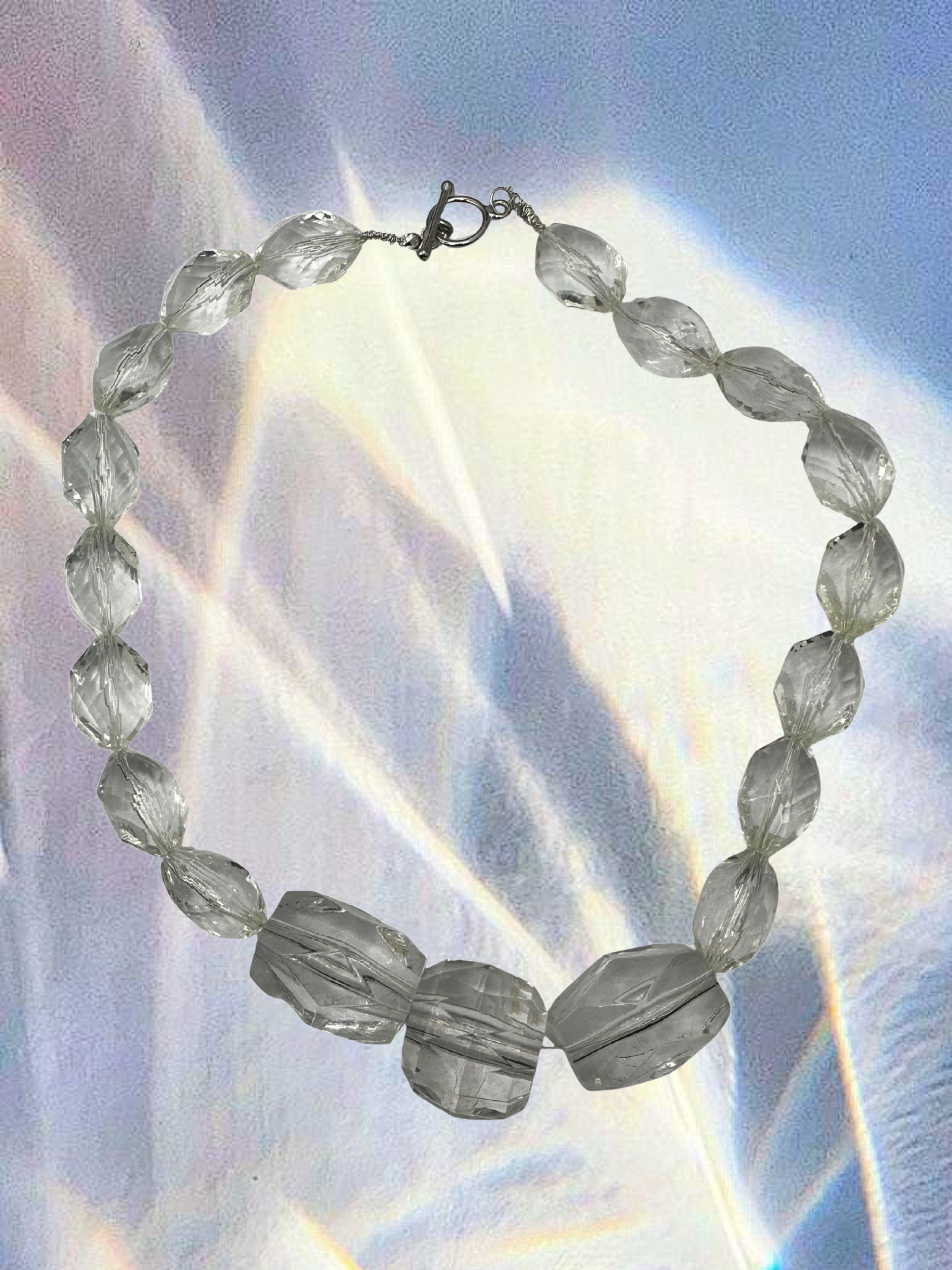 clear glass one of a kind necklace