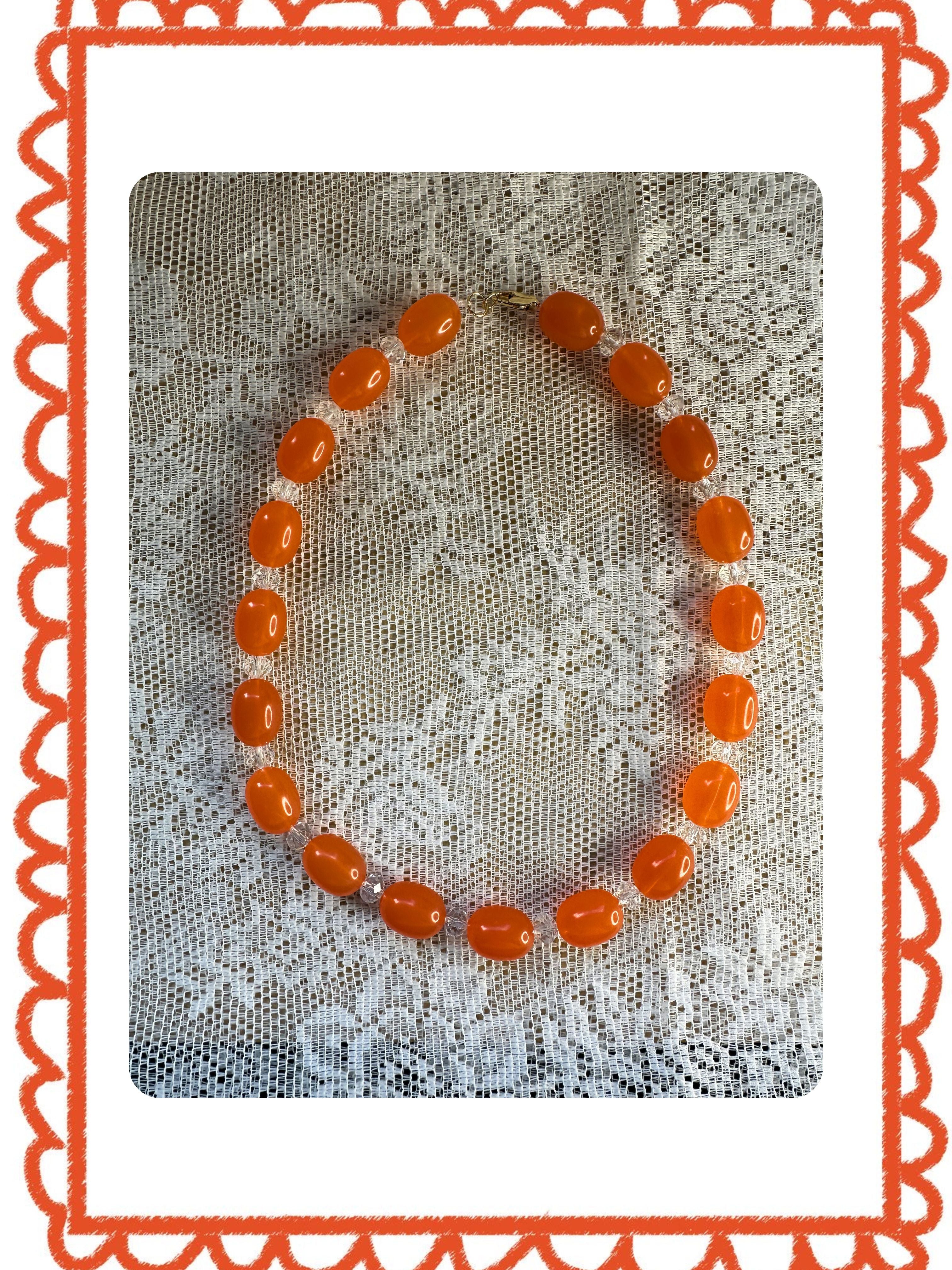orange recycled pearls