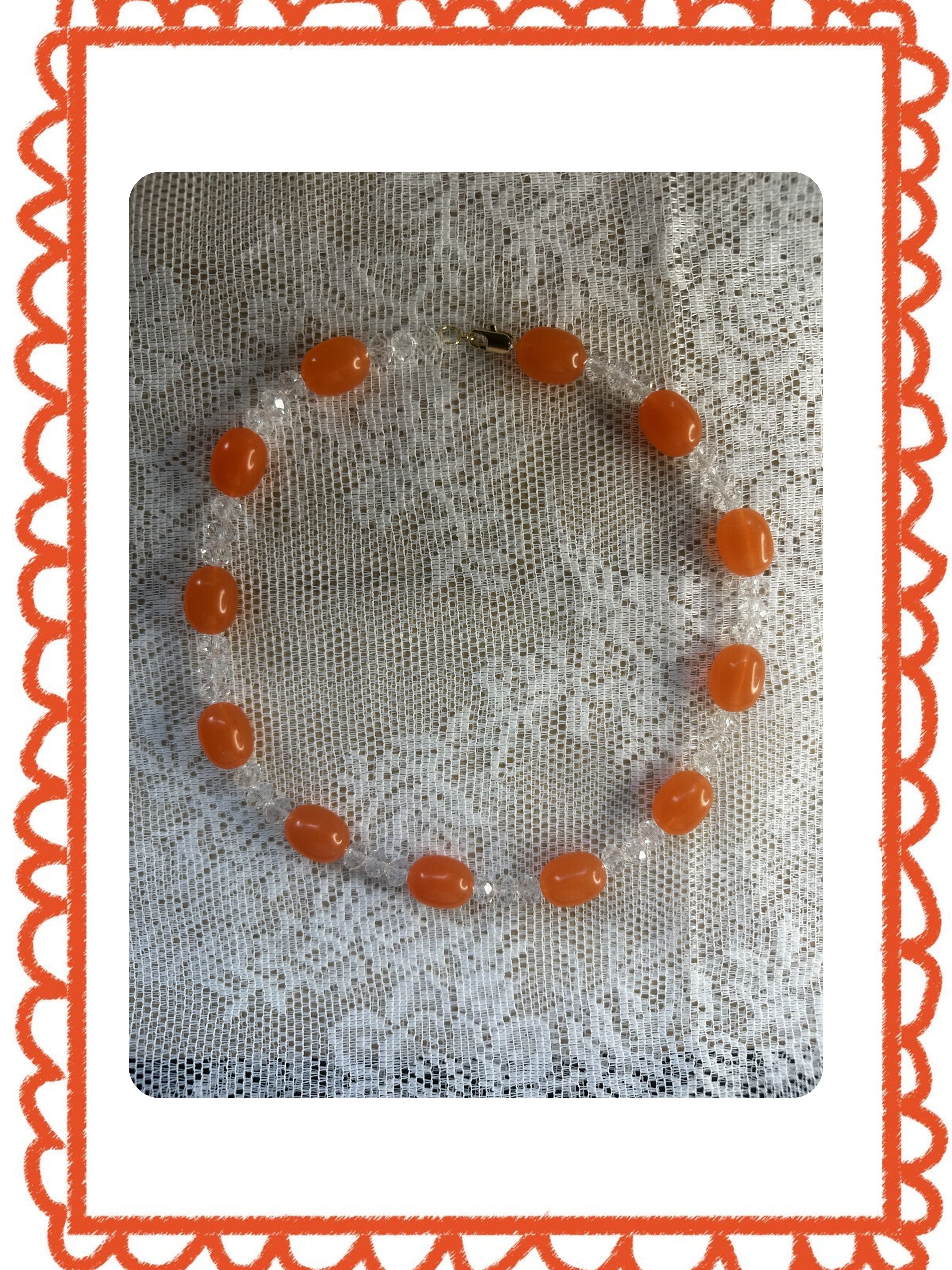orange recycled pearls