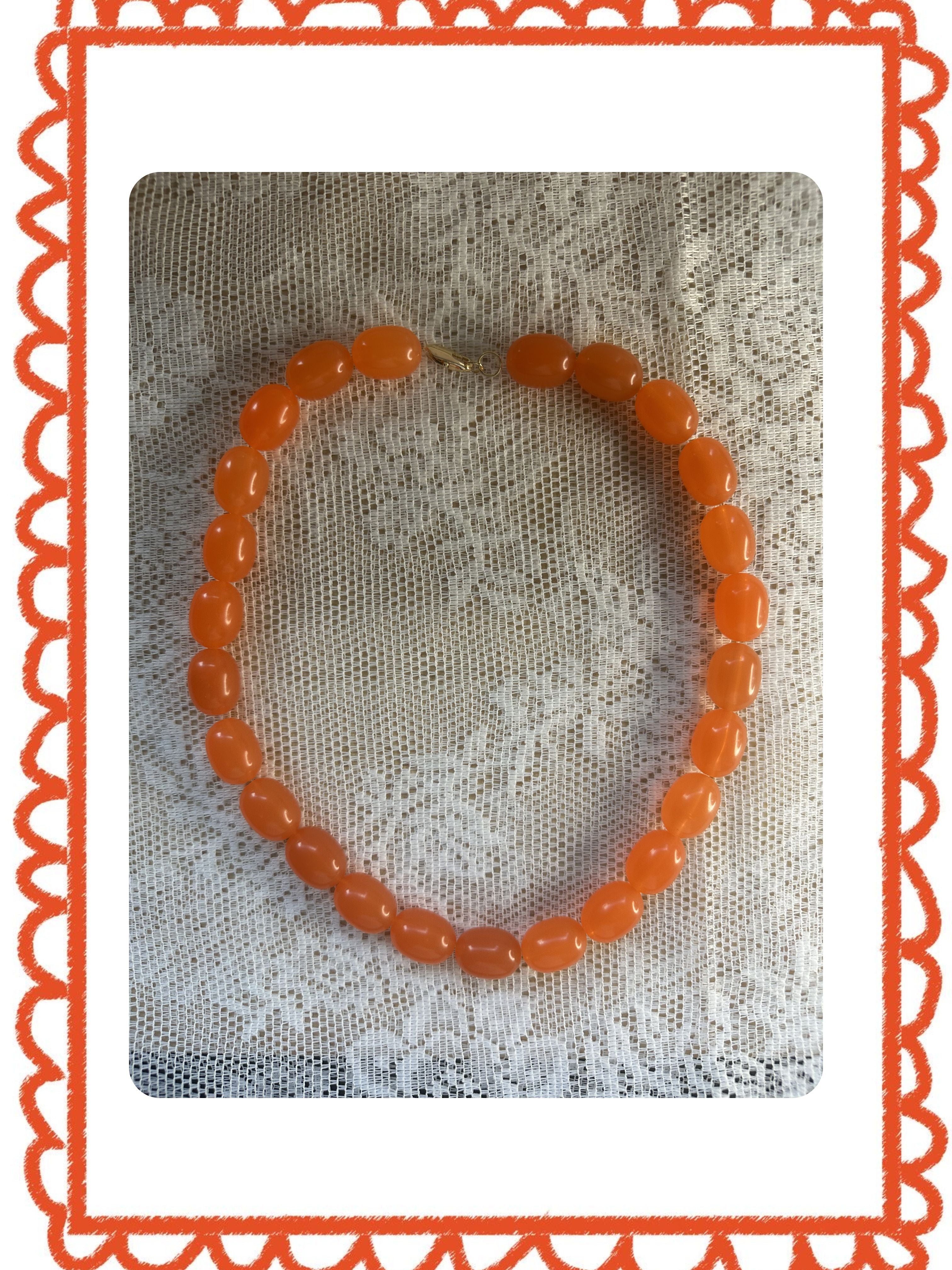 orange recycled pearls