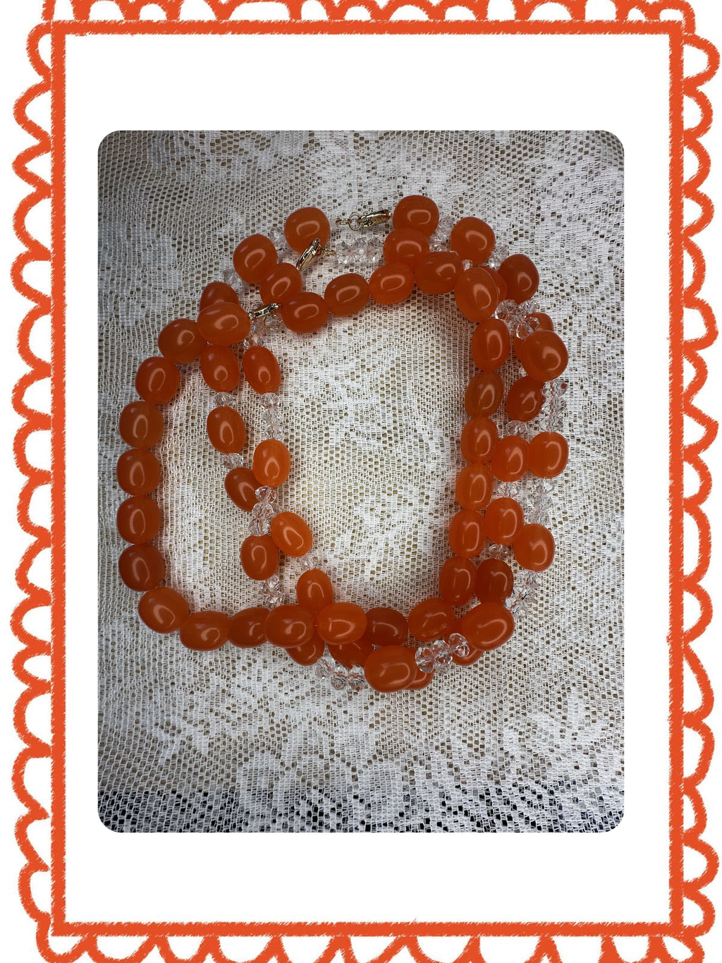 orange recycled pearls