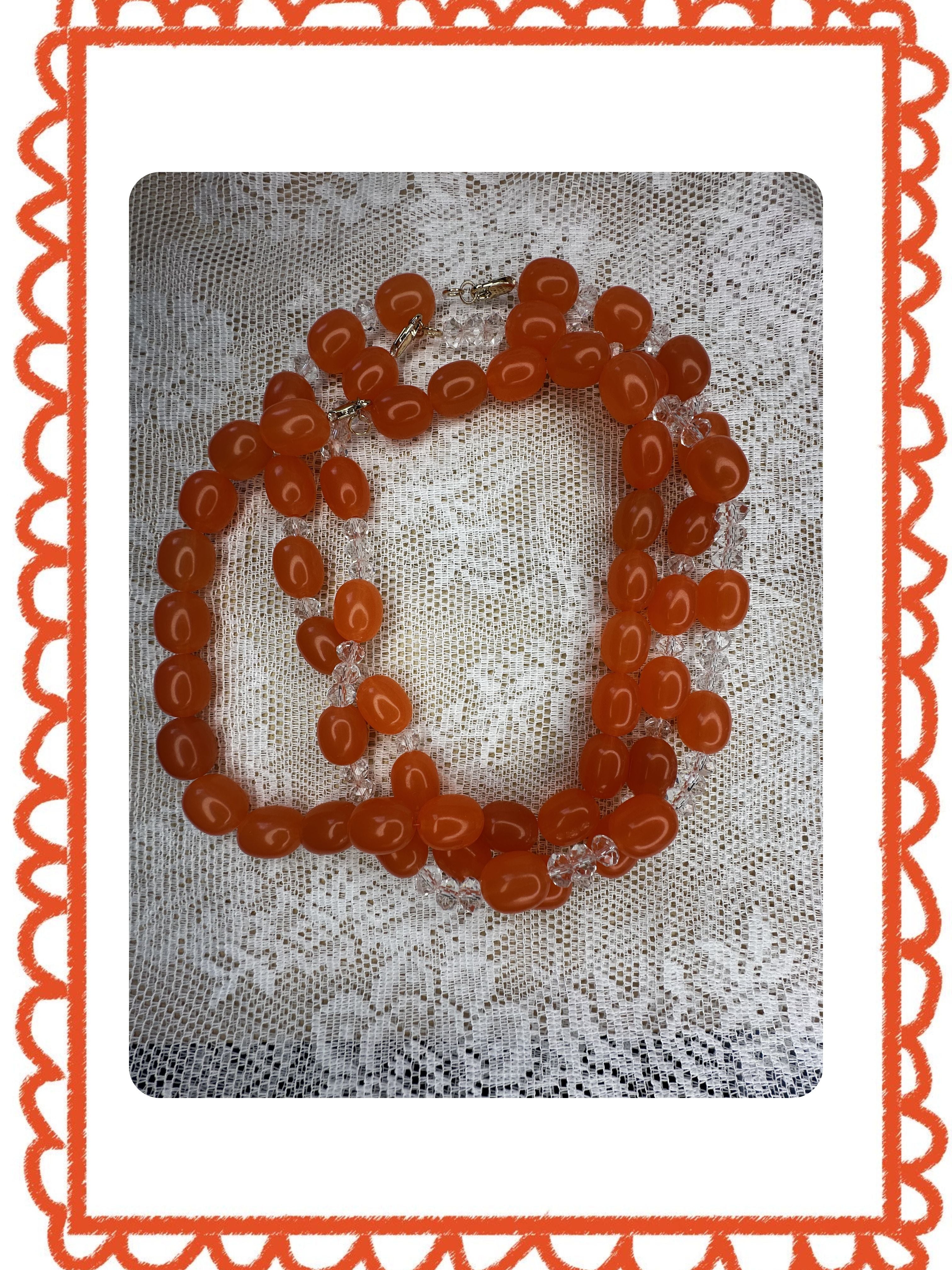 orange recycled pearls
